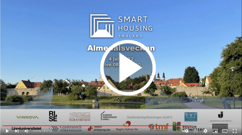 Startbild för Smart Housing Smålands seminarium i Almedalen 2022