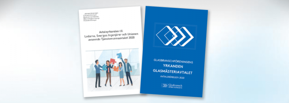 Framsidorna till Glasbranschföreningens yrkanden gällande Glasmästeriavtalet och Tjänstemannaavtalet