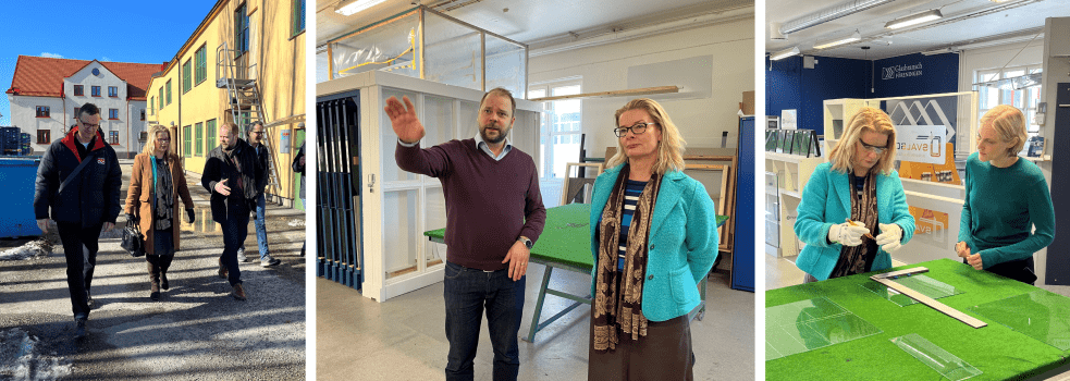 Skolminister Lotta Edholm besöker glasbranschens skola i Katrineholm