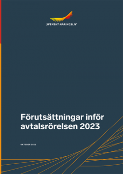 Omslag till Svenskt Näringslivs rapport: Förutsättningar inför avtalsrörelsen 2023