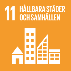 Logga för FN:s elfte globala mål 